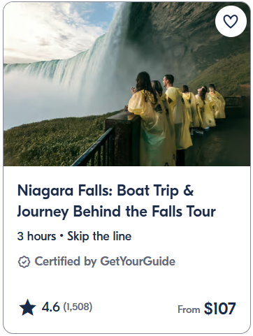 Niagara Falls Boat Trip & Journey Behind the Falls Tour