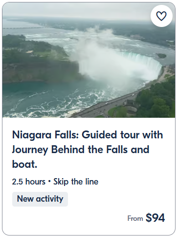 Niagara Falls Guided tour with Journey Behind the Falls and boat