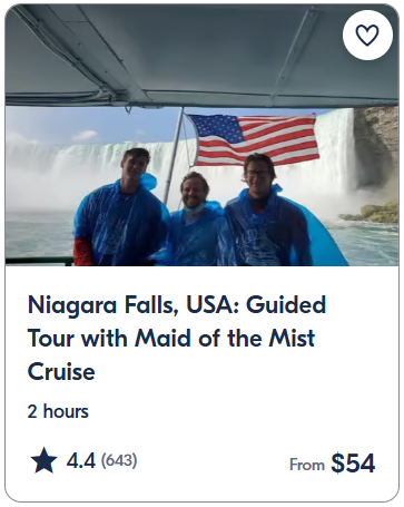 Niagara Falls, USA Guided Tour with Maid of the Mist Cruise